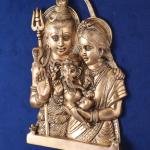 Brass Divine Family Wall Hanging | 11.5" x 7.5" x 1.5" | 2.70 kg | Lord Shiva Parvati Baby Ganesha | Sacred Hindu Art | Auspicious Decor | Jaipurio